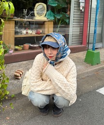 AS KNOW AS plus（アズノゥアズプラス）の「ヴィンテージ風スカーフ  70×70（バンダナ/スカーフ）」