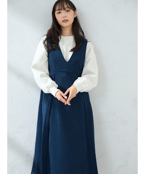 HARUYAMA(ハルヤマ)の「【WEB限定】コーディロイジャンパースカート FURRY(ジャンパースカート・レディース・ネイビー/ベージュ/オフホワイト・F)」の15枚目の写真