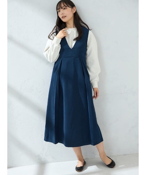 HARUYAMA(ハルヤマ)の「【WEB限定】コーディロイジャンパースカート FURRY(ジャンパースカート・レディース・ネイビー/ベージュ/オフホワイト・F)」の16枚目の写真