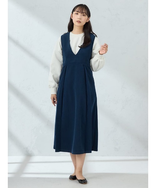 HARUYAMA(ハルヤマ)の「【WEB限定】コーディロイジャンパースカート FURRY(ジャンパースカート・レディース・ネイビー/ベージュ/オフホワイト・F)」の17枚目の写真