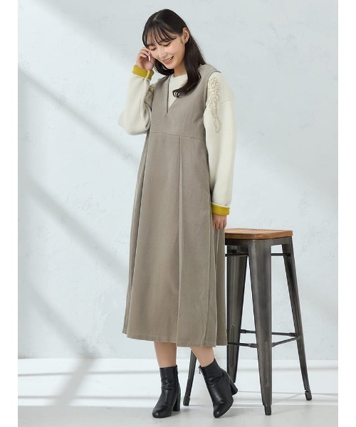 HARUYAMA(ハルヤマ)の「【WEB限定】コーディロイジャンパースカート FURRY(ジャンパースカート・レディース・ネイビー/ベージュ/オフホワイト・F)」の19枚目の写真
