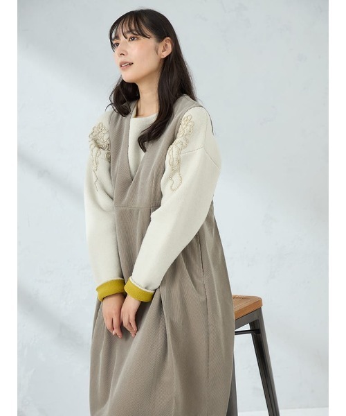 HARUYAMA(ハルヤマ)の「【WEB限定】コーディロイジャンパースカート FURRY(ジャンパースカート・レディース・ネイビー/ベージュ/オフホワイト・F)」の21枚目の写真
