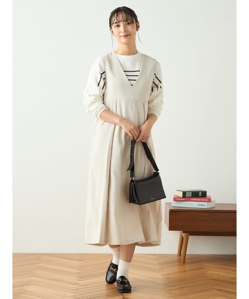 HARUYAMA(ハルヤマ)の「【WEB限定】コーディロイジャンパースカート FURRY(ジャンパースカート・レディース・ネイビー/ベージュ/オフホワイト・F)」の10枚目の写真