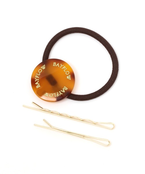 BAYFLOW（ベイフロー）の「べっ甲ロゴヘアゴム（ヘアゴム・レディース・ブラウン/アイボリー・FREE）」の2枚目の写真