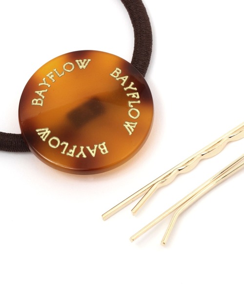 BAYFLOW（ベイフロー）の「べっ甲ロゴヘアゴム（ヘアゴム・レディース・ブラウン/アイボリー・FREE）」の4枚目の写真