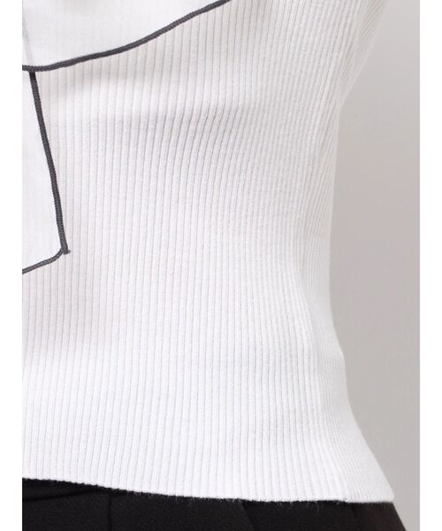 MERCURYDUO（マーキュリーデュオ）の「異素材ラッフルリボンリブニット（ニット/セーター・レディース・オフホワイト/ブラック/ラベンダー・FREE）」の21枚目の写真