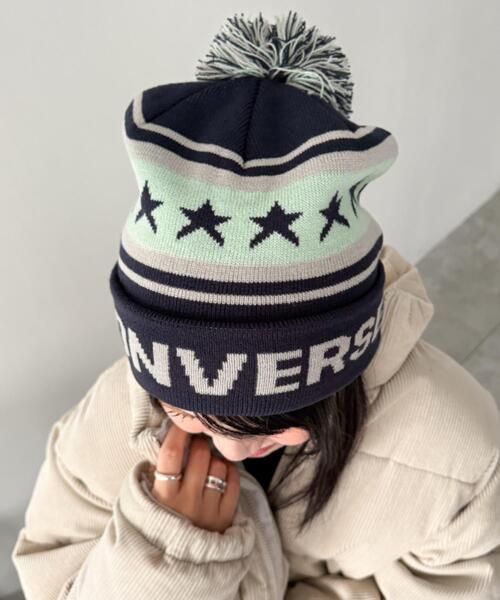 CONVERSE（コンバース）の「WEGO/CONVERSE PON WATCH（ニットキャップ/ビーニー・レディース・ワイン/ブラック/ネイビー・FREE）」の8枚目の写真