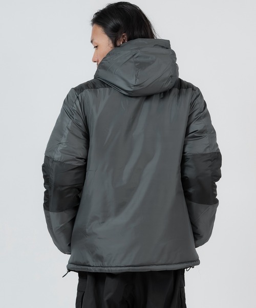 セール】ツートーン 中綿 フーデッドジャケット（ダウンジャケット