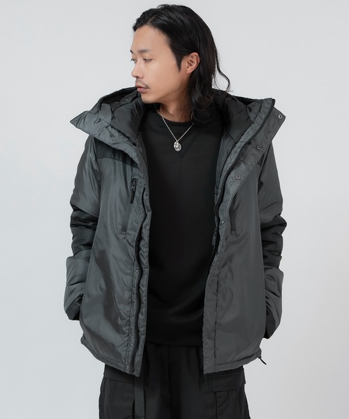 セール】ツートーン 中綿 フーデッドジャケット（ダウンジャケット