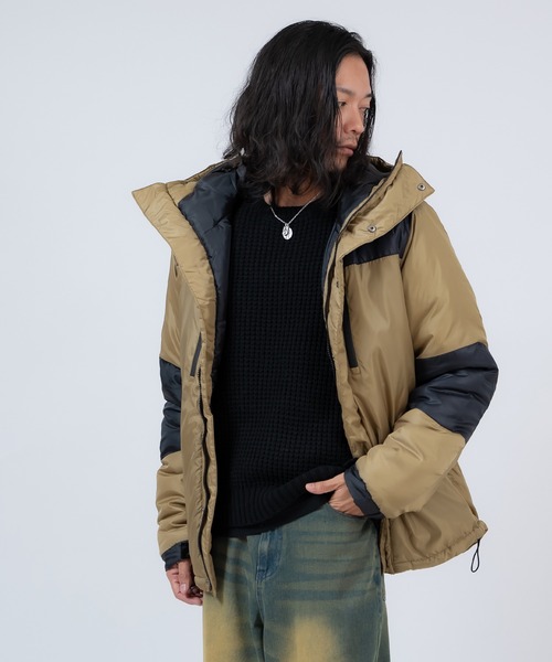 improves（インプローブス）の「ツートーン 中綿 フーデッドジャケット（ダウンジャケット/コート・メンズ・カーキ/チャコール/ベージュ/ブラック・LARGE/X-LARGE/MEDIUM）」の16枚目の写真