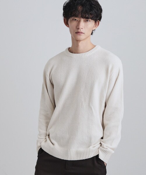 tk.TAKEO KIKUCHI（ティーケータケオキクチ）の「モールニット（ニット/セーター・メンズ・グレー/ブルー/チャコールグレー/アイボリー・02/04/03）」の2枚目の写真