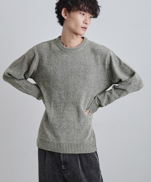 tk.TAKEO KIKUCHI（ティーケータケオキクチ）の「モールニット（ニット/セーター・メンズ・グレー/ブルー/チャコールグレー/アイボリー・02/04/03）」の9枚目の写真