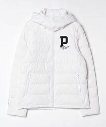 最新作 パーリーゲイツ 中綿 ダウン パーカー ハイブリッド ホワイト フード PEARLY GATES（パーリーゲイツ）のゴルフのブルゾン・ジャケット