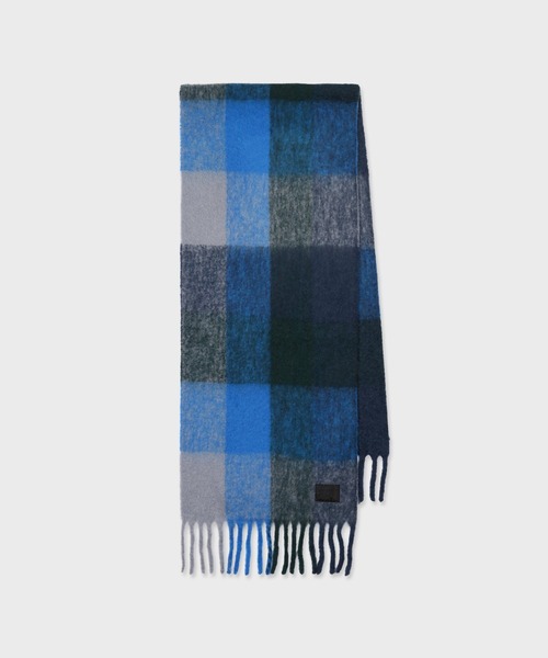 Cropped Logo” ブロックチェック チャンキーマフラー【250422