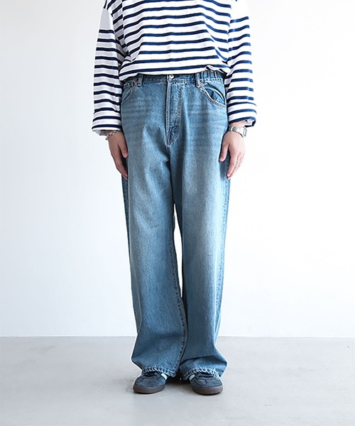 SOLAMONAT(ソラモナ)の「5Pルーズストレートイージーデニムパンツ(デニムパンツ・レディース・グレー/ライトブルー・SS/M/S/L)」の20枚目の写真