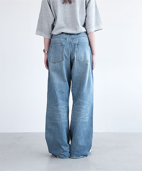 SOLAMONAT(ソラモナ)の「5Pルーズストレートイージーデニムパンツ(デニムパンツ・レディース・グレー/ライトブルー・SS/M/S/L)」の17枚目の写真