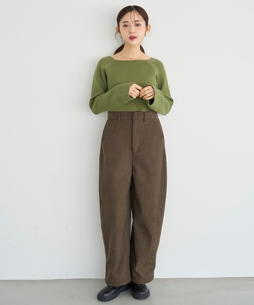 新色追加・再生産】裏地あったか カーブパンツ【585082】（その他