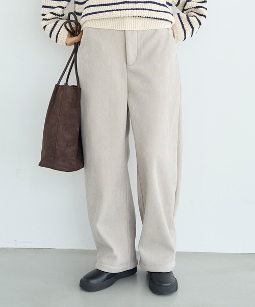 mil(ミル)の「【新色追加・再生産】裏地あったか カーブパンツ【585082】(その他パンツ・レディース・ブラウン/テラコッタ/チャコールグレー/グレイッシュベージュ・FREE/S-Short/S-Regular/M-Short/M-Regular)」の4枚目の写真