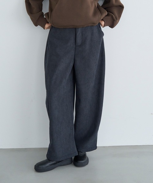 mil(ミル)の「【新色追加・再生産】裏地あったか カーブパンツ【585082】(その他パンツ・レディース・ブラウン/テラコッタ/チャコールグレー/グレイッシュベージュ・FREE/S-Short/S-Regular/M-Short/M-Regular)」の2枚目の写真