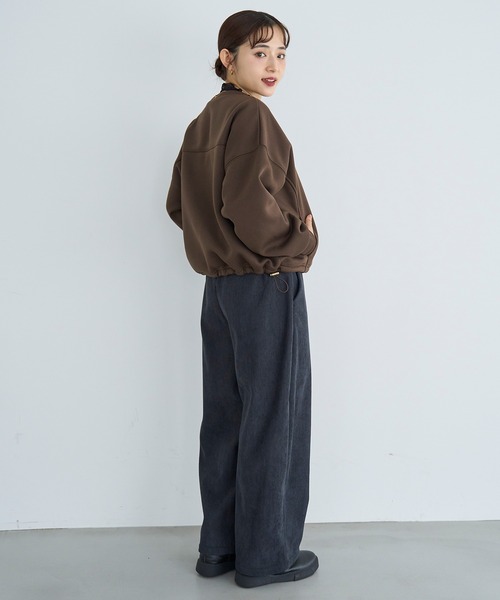 mil(ミル)の「【新色追加・再生産】裏地あったか カーブパンツ【585082】(その他パンツ・レディース・ブラウン/テラコッタ/チャコールグレー/グレイッシュベージュ・FREE/S-Short/S-Regular/M-Short/M-Regular)」の8枚目の写真
