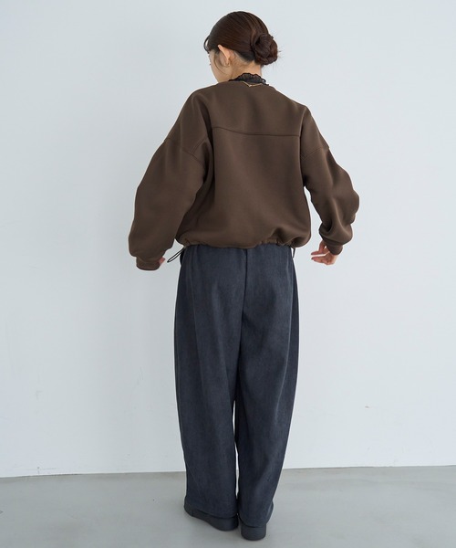 mil(ミル)の「【新色追加・再生産】裏地あったか カーブパンツ【585082】(その他パンツ・レディース・ブラウン/テラコッタ/チャコールグレー/グレイッシュベージュ・FREE/S-Short/S-Regular/M-Short/M-Regular)」の7枚目の写真
