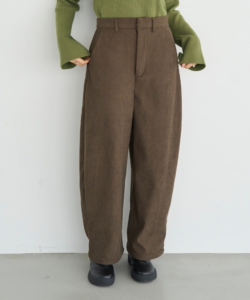 mil(ミル)の「【新色追加・再生産】裏地あったか カーブパンツ【585082】(その他パンツ・レディース・ブラウン/テラコッタ/チャコールグレー/グレイッシュベージュ・FREE/S-Short/S-Regular/M-Short/M-Regular)」の14枚目の写真