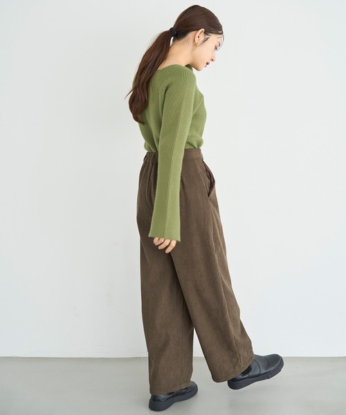 mil(ミル)の「【新色追加・再生産】裏地あったか カーブパンツ【585082】(その他パンツ・レディース・ブラウン/テラコッタ/チャコールグレー/グレイッシュベージュ・FREE/S-Short/S-Regular/M-Short/M-Regular)」の17枚目の写真