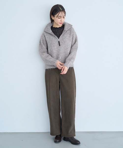 mil(ミル)の「【新色追加・再生産】裏地あったか カーブパンツ【585082】(その他パンツ・レディース・ブラウン/テラコッタ/チャコールグレー/グレイッシュベージュ・FREE/S-Short/S-Regular/M-Short/M-Regular)」の20枚目の写真
