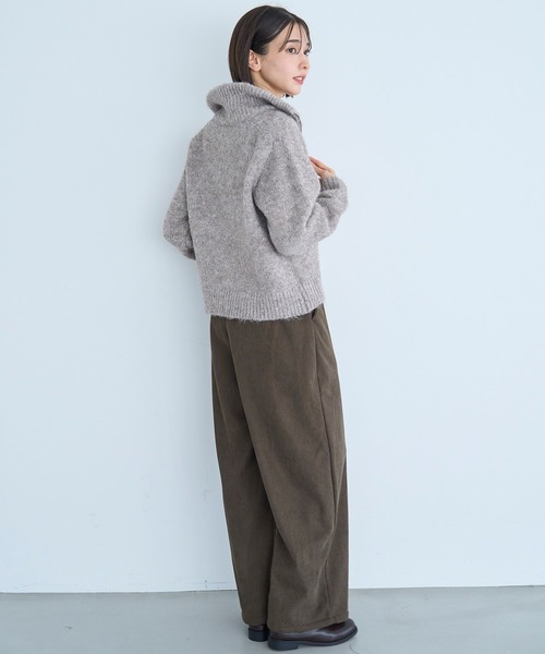 mil(ミル)の「【新色追加・再生産】裏地あったか カーブパンツ【585082】(その他パンツ・レディース・ブラウン/テラコッタ/チャコールグレー/グレイッシュベージュ・FREE/S-Short/S-Regular/M-Short/M-Regular)」の22枚目の写真