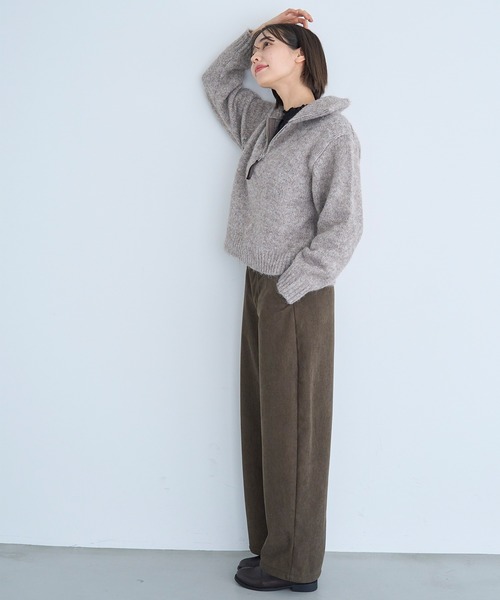mil(ミル)の「【新色追加・再生産】裏地あったか カーブパンツ【585082】(その他パンツ・レディース・ブラウン/テラコッタ/チャコールグレー/グレイッシュベージュ・FREE/S-Short/S-Regular/M-Short/M-Regular)」の21枚目の写真