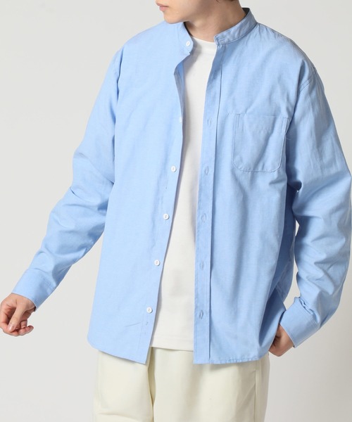 ARCADE(アーケード)の「春 バンドカラー オックスフォードシャツ/選べるマルチ釦&ノーマル釦(シャツ/ブラウス・メンズ・ブラック系1/ネイビー系1/サックスブルー系1/サックスブルー系2/ホワイト系1/ホワイト系2/ブラック系2/ネイビー系2・M/L/LL)」の7枚目の写真