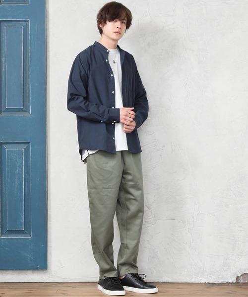 ARCADE(アーケード)の「春 バンドカラー オックスフォードシャツ/選べるマルチ釦&ノーマル釦(シャツ/ブラウス・メンズ・ブラック系1/ネイビー系1/サックスブルー系1/サックスブルー系2/ホワイト系1/ホワイト系2/ブラック系2/ネイビー系2・M/L/LL)」の15枚目の写真