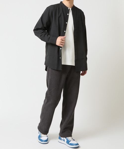 ARCADE(アーケード)の「春 バンドカラー オックスフォードシャツ/選べるマルチ釦&ノーマル釦(シャツ/ブラウス・メンズ・ブラック系1/ネイビー系1/サックスブルー系1/サックスブルー系2/ホワイト系1/ホワイト系2/ブラック系2/ネイビー系2・M/L/LL)」の12枚目の写真