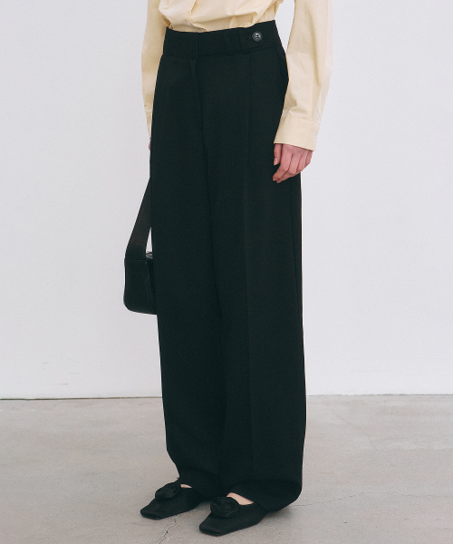 NICK&NICOLE(ニックアンドニコール)の「MINIMAL CLASSIC PINTUCK SLACKS_BLACK(スラックス・レディース・その他・SMALL/LARGE/MEDIUM)」の3枚目の写真