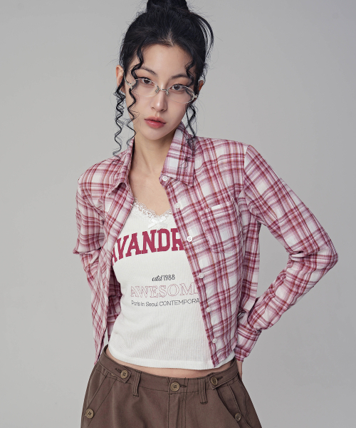 AVANDRESS(アバンドレス )の「Slender Check Shirt BLUE(シャツ/ブラウス・レディース・ブルー・MEDIUM/SMALL)」の4枚目の写真