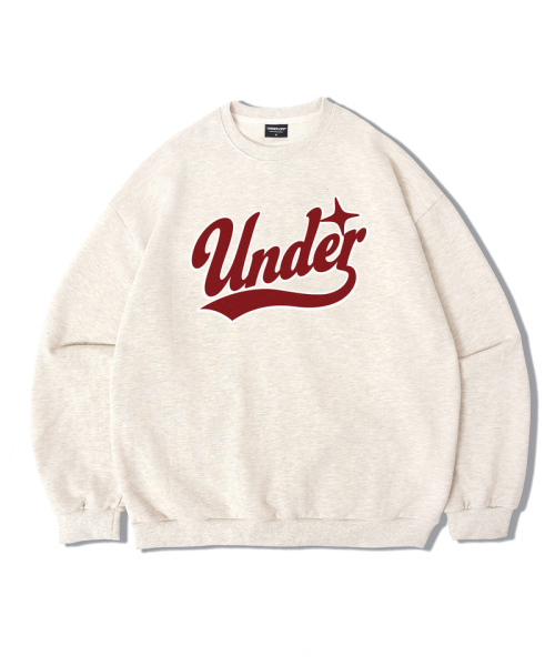UNDEROFF（アンダーオフ）の「オーバーサイズマンツーマンスウェットアンダーベースボールロゴカモ（スウェット・レディース・オートミール・SMALL/MEDIUM/LARGE/X-LARGE）」の5枚目の写真