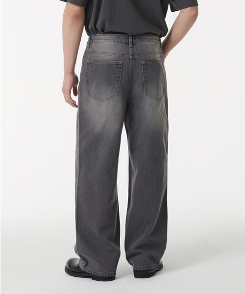 MUSINSA STANDARD（ムシンサスタンダード）の「ビッグブラシワイドデニムパンツ[グレー]（デニムパンツ・メンズ・その他・26/27/28/29/30/31/32/33/34/36/38/40/42）」の3枚目の写真