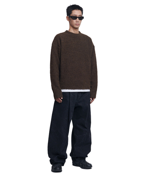 NOMANUAL(NOMANUAL)の「REVERSIBLE WOOL HAIRY KNIT - BROWN(ニット/セーター・レディース・その他・SMALL/FREE)」の3枚目の写真