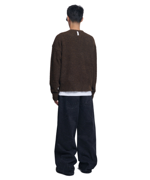 NOMANUAL(NOMANUAL)の「REVERSIBLE WOOL HAIRY KNIT - BROWN(ニット/セーター・レディース・その他・SMALL/FREE)」の4枚目の写真