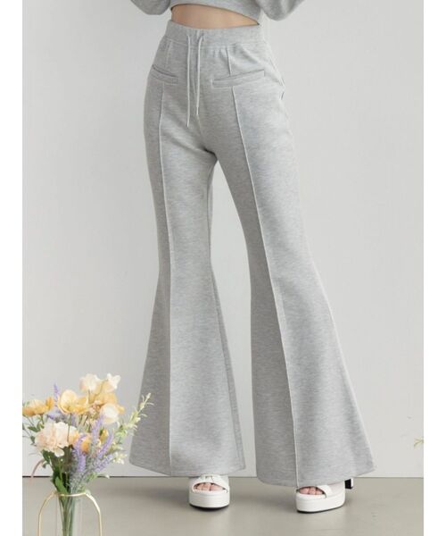 EATME（イートミー）の「【SETUP】ダンボールセンターピンタックフレアパンツ（その他パンツ・レディース・オフホワイト/グレー/ブラック・FREE）」の2枚目の写真