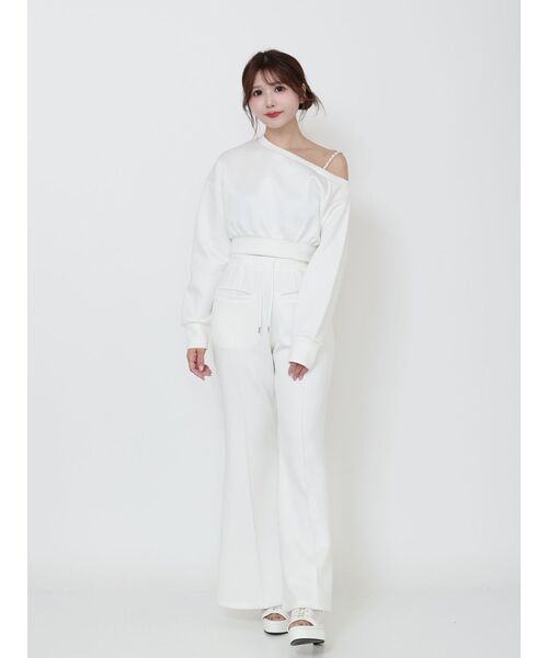 EATME（イートミー）の「【SETUP】ダンボールセンターピンタックフレアパンツ（その他パンツ・レディース・オフホワイト/グレー/ブラック・FREE）」の11枚目の写真