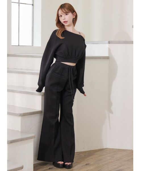 EATME（イートミー）の「【SETUP】ダンボールセンターピンタックフレアパンツ（その他パンツ・レディース・オフホワイト/グレー/ブラック・FREE）」の12枚目の写真