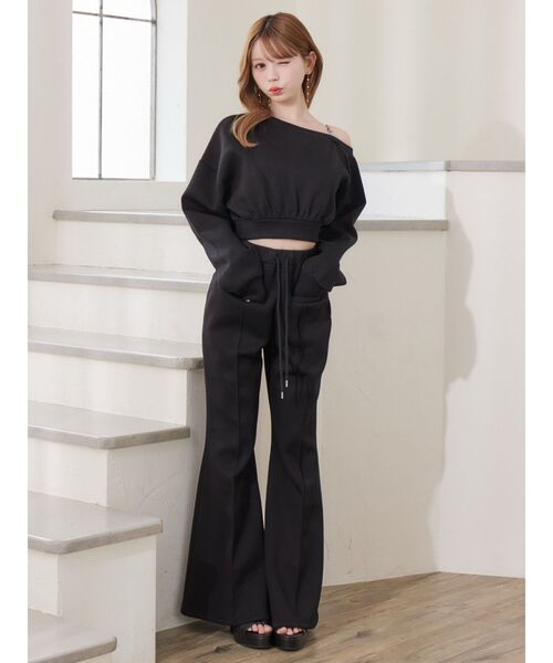 EATME（イートミー）の「【SETUP】ダンボールセンターピンタックフレアパンツ（その他パンツ・レディース・オフホワイト/グレー/ブラック・FREE）」の13枚目の写真