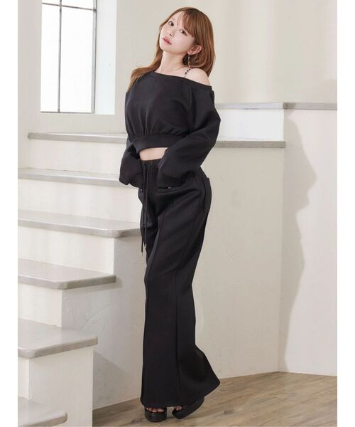 EATME（イートミー）の「【SETUP】ダンボールセンターピンタックフレアパンツ（その他パンツ・レディース・オフホワイト/グレー/ブラック・FREE）」の8枚目の写真