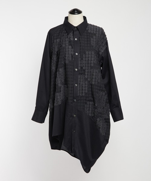 gomme(ゴム)の「フラワービッグブラウス(シャツ/ブラウス・レディース・ブラック/アイボリー・MEDIUM)」の13枚目の写真