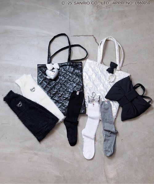 algy(アルジー)の「りぼんキルトトート(トートバッグ・キッズ・オフホワイト/ブラック・FREE)」の8枚目の写真