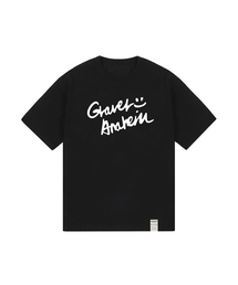 [UNISEX]図面ロゴスマイル半袖_ブラック