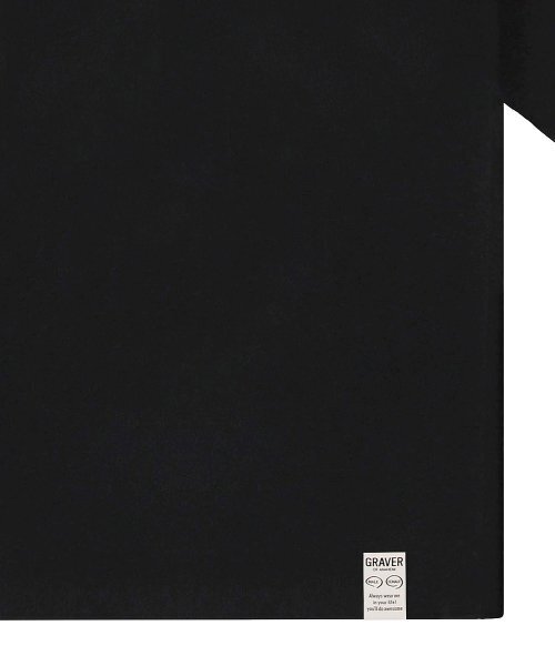 GRAVER（グレーバー）の「[UNISEX]図面ロゴスマイル半袖_ブラック（Tシャツ/カットソー・レディース・ブラック・SMALL/MEDIUM/LARGE/X-LARGE）」の4枚目の写真