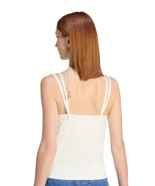 adidas（アディダス）の「adidas DOUBLE LAYERED TANK TOP / アディダス ダブル レイヤード タンクトップ（タンクトップ・レディース・ホワイト・L/M/S）」の8枚目の写真