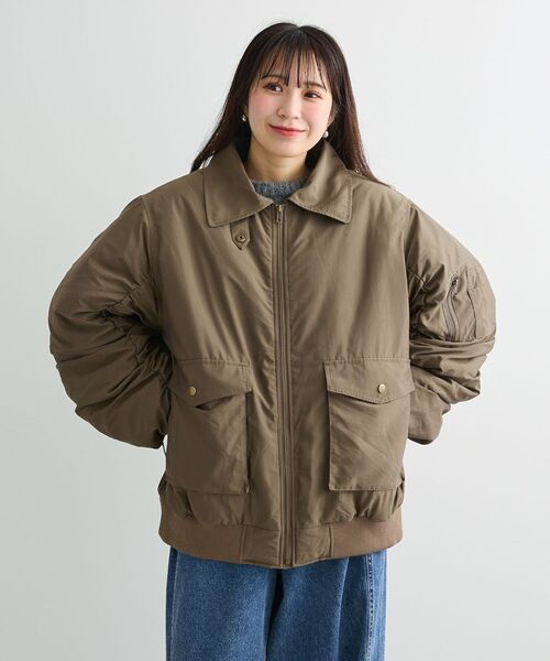 Green　Parks（グリーンパークス）の「・swing by ティペット付ミリタリーブルゾン（ブルゾン・レディース・カーキ/ブラウン/チャコールグレー・FREE）」の22枚目の写真